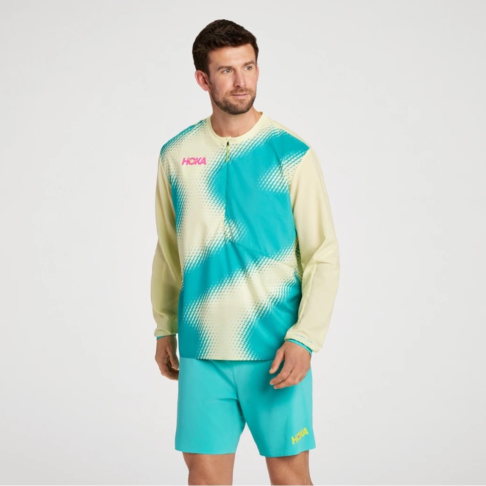 Hoka Men Sportswear Fit Long Sleeve Training Wind Shell Jacket, Multicolor